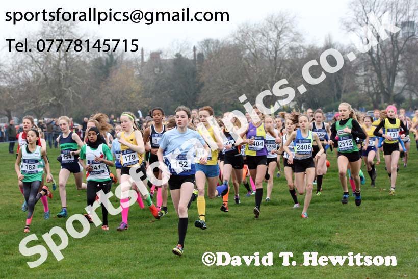 Girls under-13s British Athletics Liverpool Cross Challenge, Sefton Park, Liverpool. Photo:  David T. Hewitson/Sports for All Pics